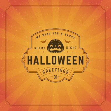 Cadılar Bayramı tipografik tebrik kartı tasarlamak vektör