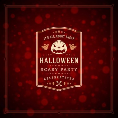 Cadılar Bayramı tipografik tebrik kartı tasarlamak vektör