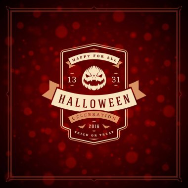 Cadılar Bayramı tipografik tebrik kartı tasarlamak vektör