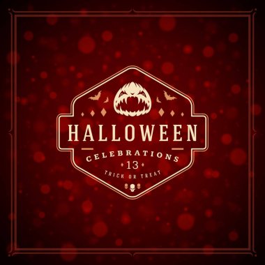 Cadılar Bayramı tipografik tebrik kartı tasarlamak vektör