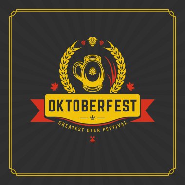 Oktoberfest tebrik kartı veya dokulu arka plan olarak görüntüle. Bira Festivali kutlama.
