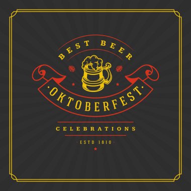 Oktoberfest tebrik kartı veya dokulu arka plan olarak görüntüle. Bira Festivali kutlama.