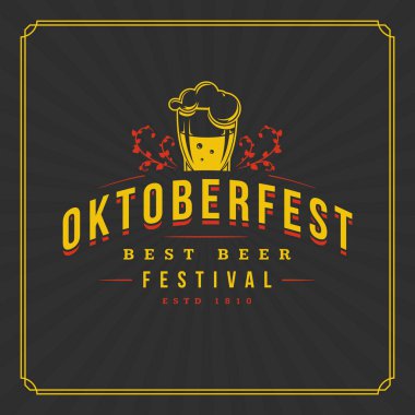 Oktoberfest tebrik kartı veya dokulu arka plan olarak görüntüle. Bira Festivali kutlama.