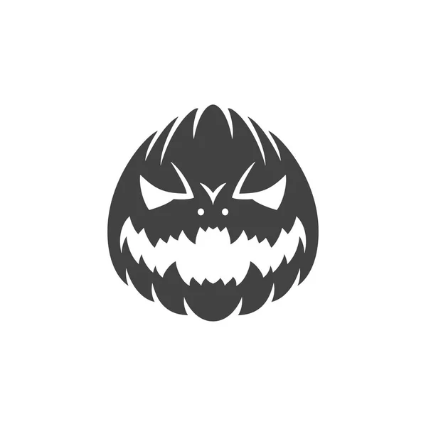 Halloween eng pompoen gezicht design element geïsoleerd op wit — Stockvector