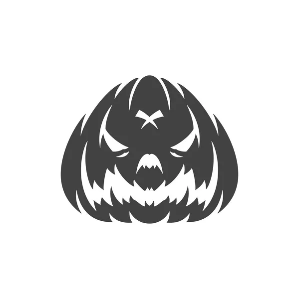 Halloween scary pumpkin face design element isolated on white — Stock Vector