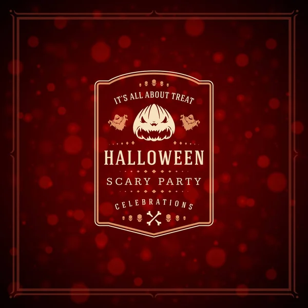 Halloween typografische Grußkarte Design-Vektor — Stockvektor