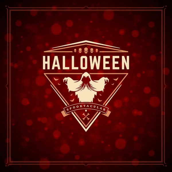 Halloween tipográfico cartão vetor de design — Vetor de Stock