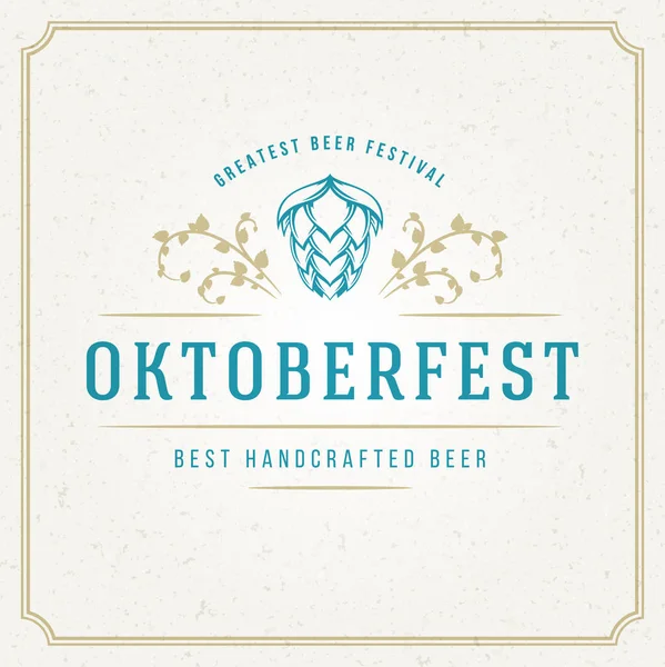 Oktoberfest Greeting card or Flyer on textured background. Beer festival celebration. — Stock Vector