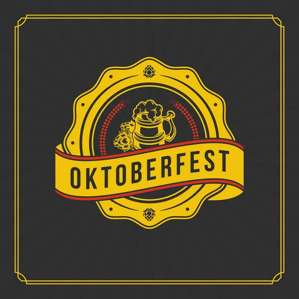 Oktoberfest Biglietto di auguri o Volantino su sfondo strutturato. Festa della birra celebrazione . — Vettoriale Stock