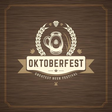 Oktoberfest tebrik kartı veya dokulu arka plan olarak görüntüle. Bira Festivali kutlama.