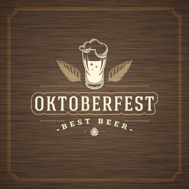 Oktoberfest tebrik kartı veya dokulu arka plan olarak görüntüle.