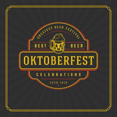 Oktoberfest tebrik kartı veya dokulu arka plan olarak görüntüle.