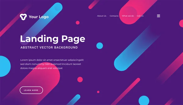 Abstract background dynamic geometric shapes website landing page or banner template modern style vector illustration — Stock Vector
