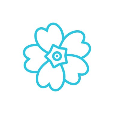 Primula. Primrose. Primula vulgaris. Symbol. First spring flower. From blue icon set. clipart
