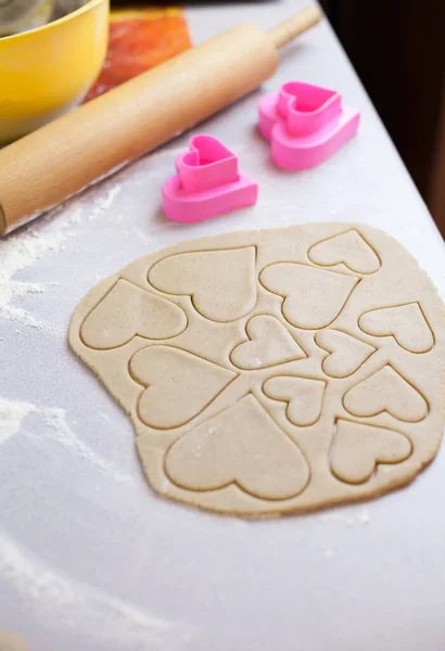 Masa Pastelería Forma Corazones — Foto de Stock