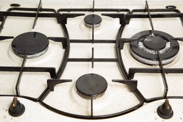 Top View Used Modern Gas Stove — Stock Photo, Image