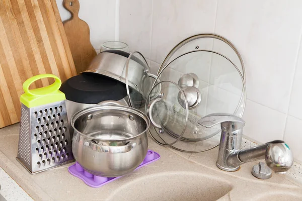 Set Washed Kitchen Utensils — Stock Photo, Image