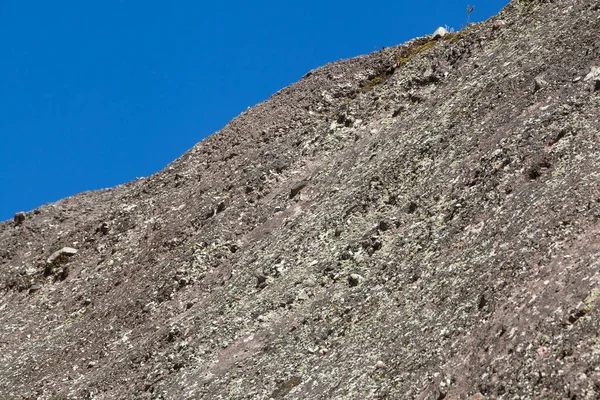 Partie Montagne Ensoleillée Avec Ciel Bleu Mise Point Sélective — Photo