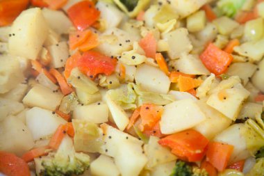 Hint sebze yemeği sabzi 'nin yakın çekimi.