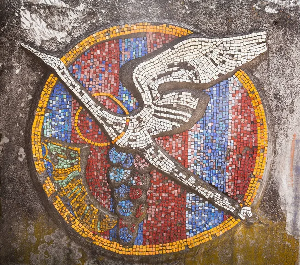 Closeup Stork Shaped Mosaic Tile — Stock Photo, Image