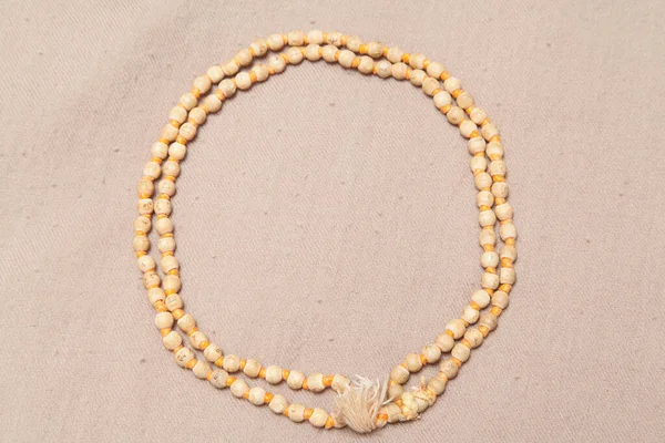 Rolled Japa Mala Chanting Beads Woolen Texture — Stock Photo, Image