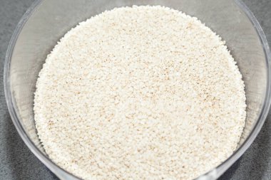 Beyaz susam çekirdeğinin yakınlaştırılması