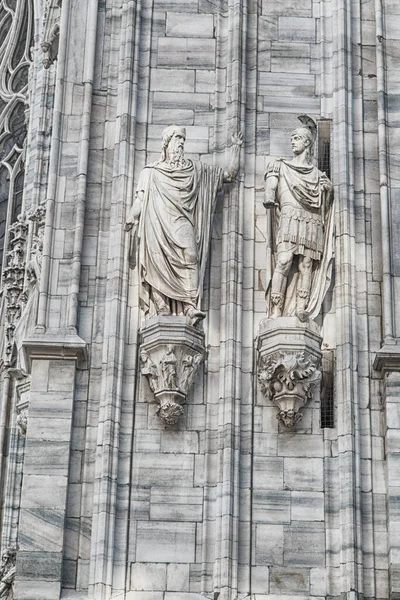 Monumentos Grungy Fachada Catedral Milano Duomo Milano Italia Otoño 2014 — Foto de Stock