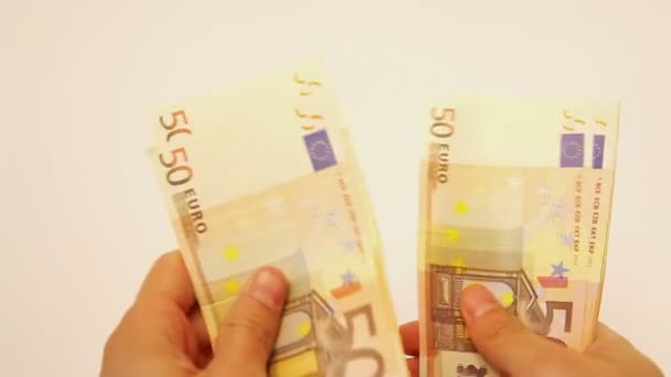 Avro Banknotlarının Bir Elin Parmakları Kadar — Stok video