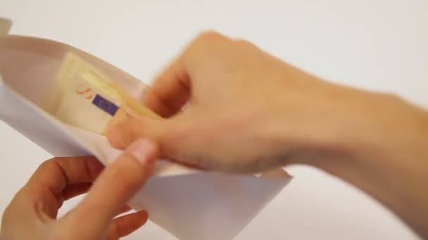 Zarftan Avro Banknotları Alıp Artıyor — Stok video