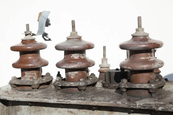 Old Ceramic Power Line Insulators — Stock Photo, Image