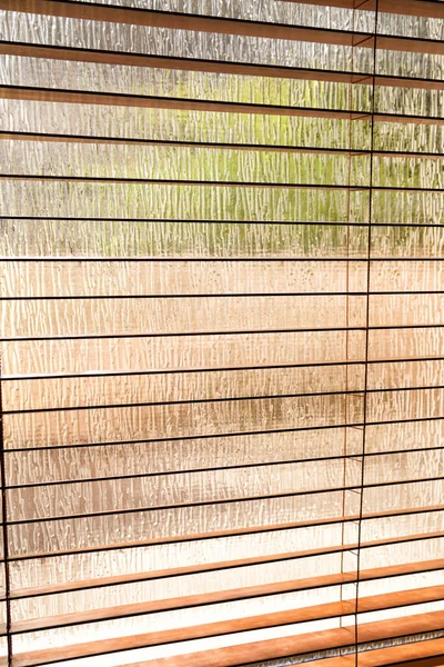 Wooden Horizontal Blinds Window Selective Focus — Stock Photo, Image