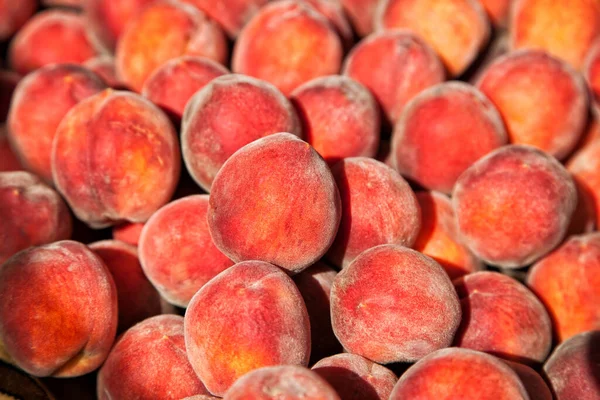 Bunch Red Peaches Selective Focus — Stock Photo, Image