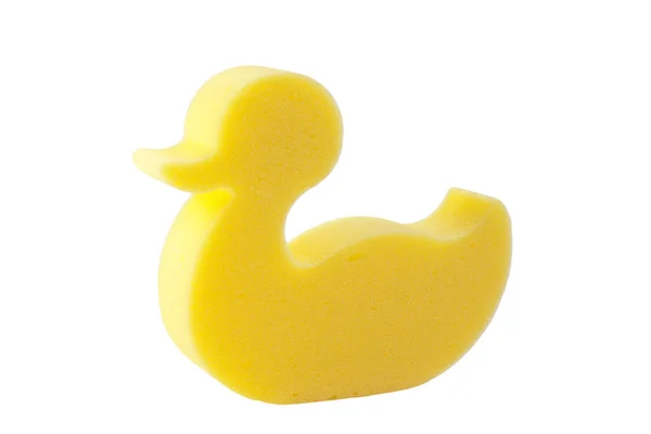 Yellow Duck Sponge White Background — Stock Photo, Image