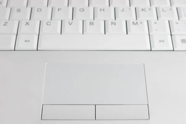 Closeup White Laptop Keyboard Touchpad Selective Focus Royalty Free Stock Photos