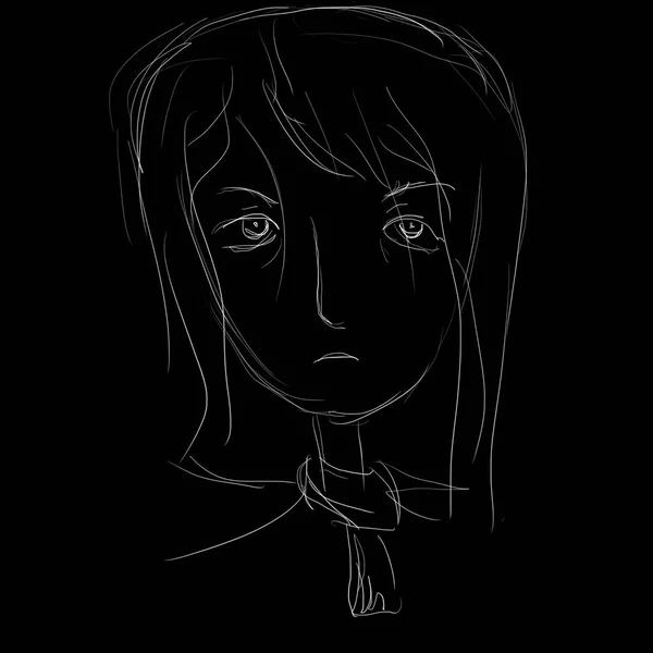 Porträt eines müden, traurigen Mädchens — Stockfoto