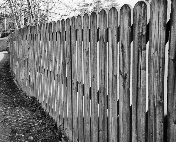 Recinto Autofatto Doghe Legno Questa Foto Stata Scattata Vecchio Film — Foto Stock