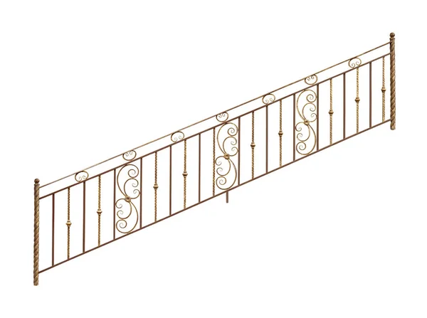 Délicate Balustrade Décorative Des Escaliers Isolé Sur Fond Blanc — Photo