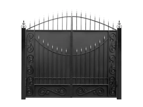 Modern Gate Wrought Iron Decor Isolated White Background — Stock Photo, Image