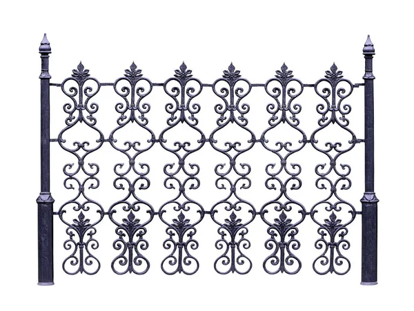 Antique Cast Fence Fence Isolated White Background — Stock Photo, Image