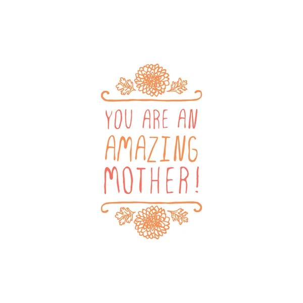 Happy mothers day handlettering element on white background — Stock Vector