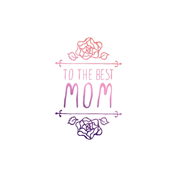Mutlu anneler günü handlettering öğesi beyaz arka plan üzerinde — Stok Vektör
