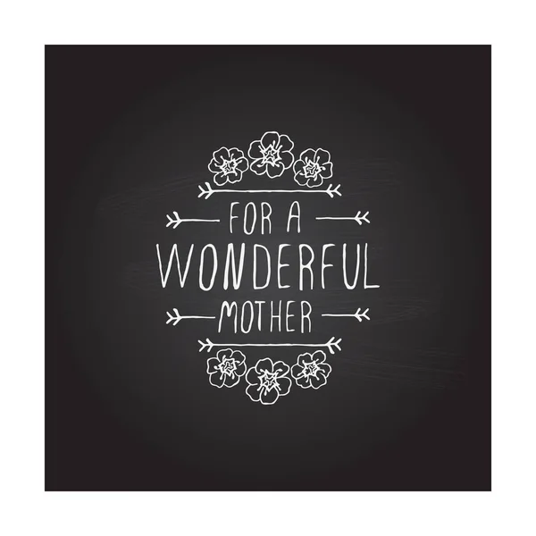 Ευτυχισμένος μητέρες ημέρα handlettering στοιχείο σε φόντο Μαυροπίνακας — Διανυσματικό Αρχείο
