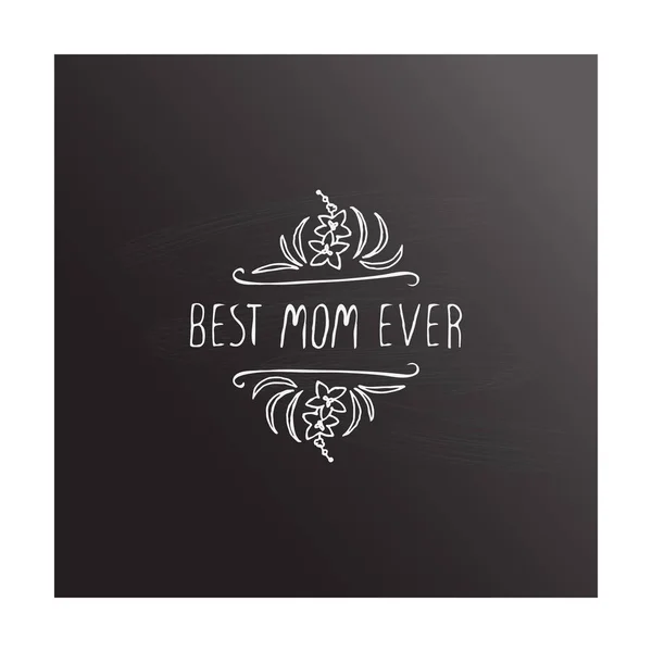 Happy mothers day handlettering element on chalkboard background — Stock Vector