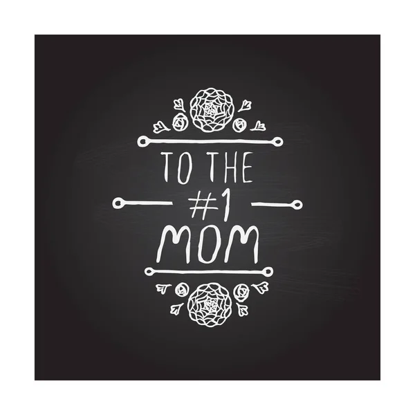 Happy mothers day handlettering element on chalkboard background — Stock Vector