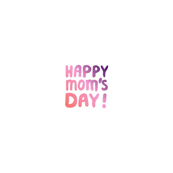Frase de letras de la mano del día de las madres. Feliz día de las mamás — Vector de stock