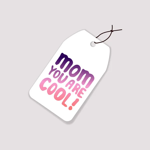 Tag Template with Mothers Day Hand Lettering Text — Stock Vector