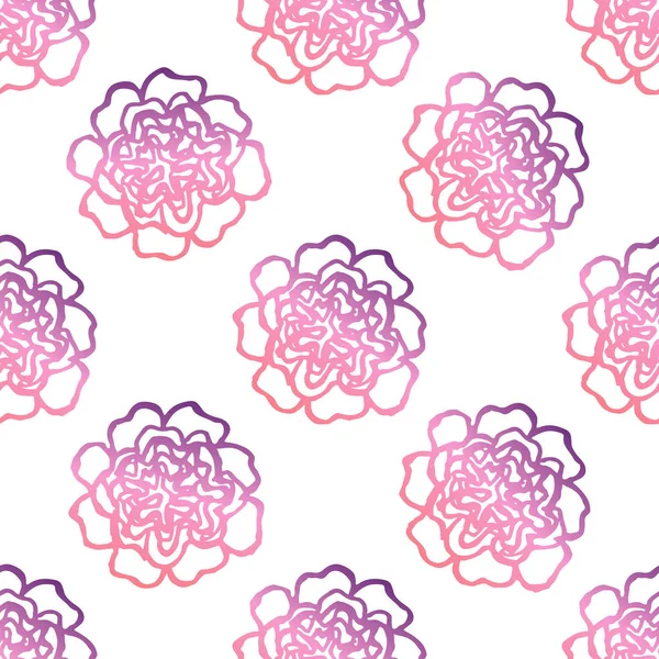 Varrat nélküli mintát kézzel rajzolt pünkösdi rózsa — Stock Vector