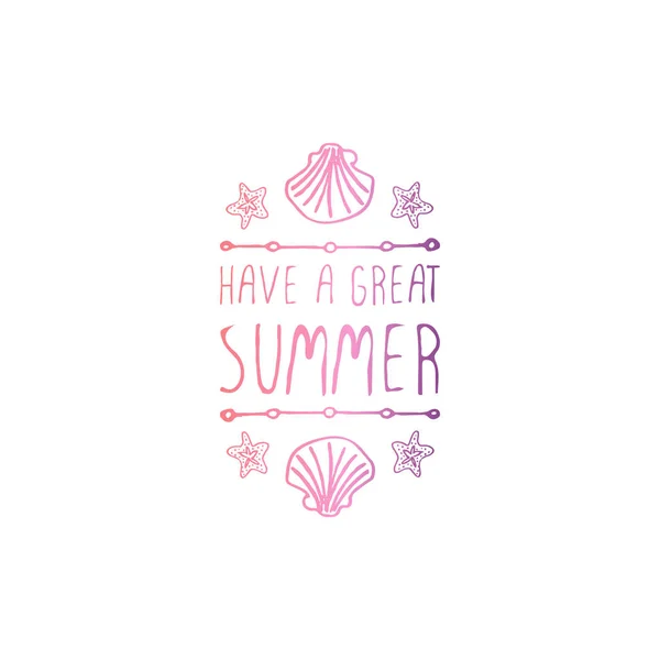 "Hand Drawn Summer Slogan Isolated on White". Удачного лета! — стоковый вектор