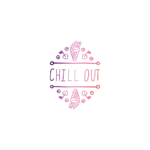 Hand Drawn Summer Slogan Isolated on White. Chill Out — Stock Vector