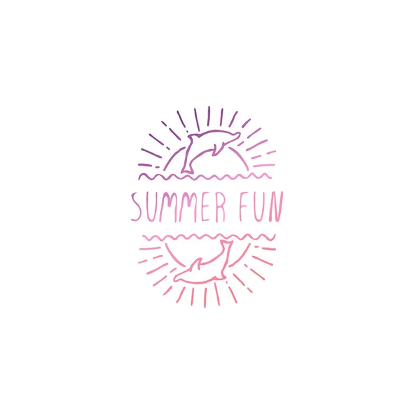 Hand Drawn Summer Slogan Isolated on White. Summer Fun — Stock Vector